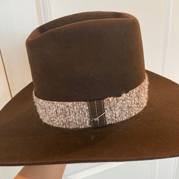 Vintage Stetson hat tall brim dark brown cowboy hat - Picture 8 of 10
